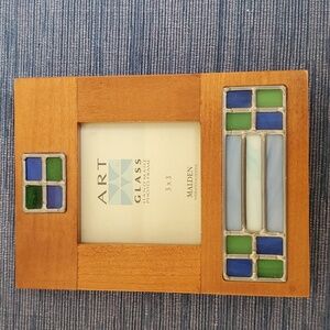 MALDEN INTL Handmade Wood & Art Glass Frame